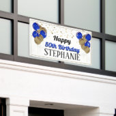 Glittery Gold und Blue Happy Birthday Banner (Äußeres Gebäude)