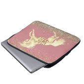 Glittery Gold Unicorn Laptopschutzhülle (Vorne Knopf)