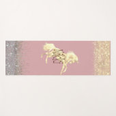 Glittery Gold Unicorn Personalisiert Yogamatte (Vorderseite (Horizontal))