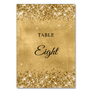 Glittery Gold Wedding Tischnummer