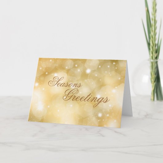 Glittery Gold Weihnachtskarte Feiertagskarte (Vorderseite)