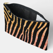 Glittery Gold Zebra Stripes Muster Zubehörtasche (Offen)