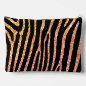 Glittery Gold Zebra Stripes Muster Zubehörtasche (Rückseite)