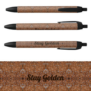 Glittery Golden Glass Kugelschreiber