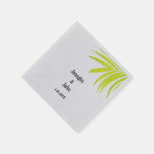 Glittery Golden Green Tropical Palm Wedding Silver Serviette (Ecke)