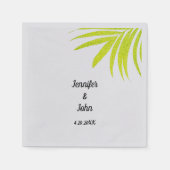Glittery Golden Green Tropical Palm Wedding Silver Serviette (Vorderseite)