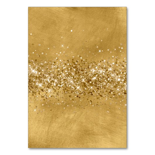 Glittery Golden Individual Name Platzkarten Tischnummer (Rückseite)