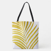 Glittery Golden Palm Tree Leaf Tropische Hochzeite Tasche (Vorderseite)
