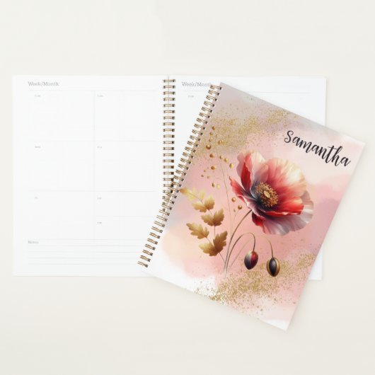 GLITTERY GOLDEN POPPY PERSONALISIERT PLANNER PLANER (Anzeige)