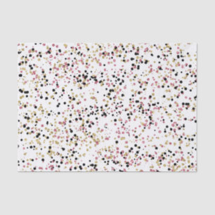 Glittery Goldrosa-Schwarzesconfetti-Punkte Seidenpapier