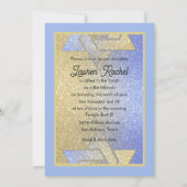 Glittery Gradient Bat Mitzvah Blauer Einladung (Vorderseite)