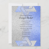 Glittery Gradient Bat Mitzvah Blue Einladung (Vorderseite)