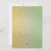 Glittery Gradient Bat Mitzvah Mint Einladung (Rückseite)