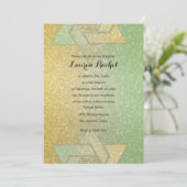 Glittery Gradient Bat Mitzvah Mint Einladung (Stehend Vorderseite)