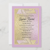 Glittery Gradient Bat Mitzvah Pink Gold Einladung (Vorderseite)