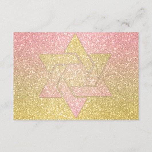 Glittery Gradient Party Card Coral Einladung (Rückseite)