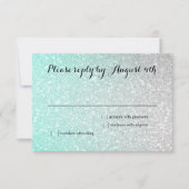 Glittery Gradient UAWG Aqua RSVP Karte (Vorderseite)