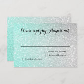 Glittery Gradient UAWG Aqua RSVP Karte (Vorne/Hinten)