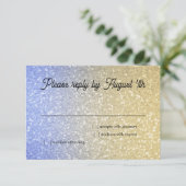 Glittery Gradient UAWG Blue RSVP Karte (Stehend Vorderseite)