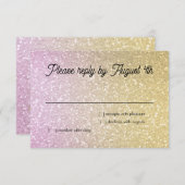 Glittery Gradient UAWG Gold und Rosa RSVP Karte (Vorne/Hinten)