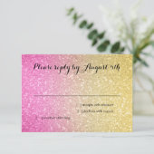 Glittery Gradient UAWG Hot Pink RSVP Karte (Stehend Vorderseite)