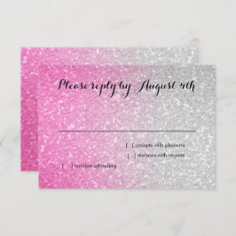 Glittery Gradient UAWG Hot Pink RSVP Karte