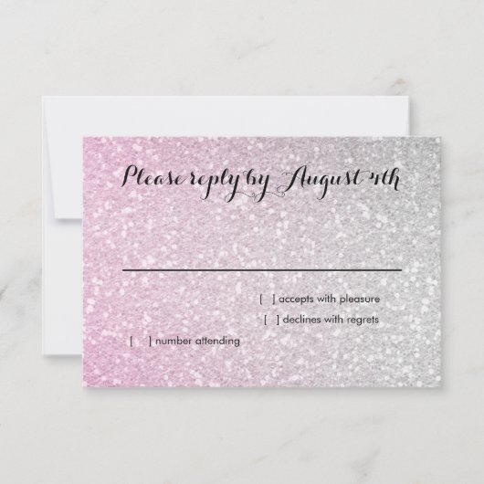 Glittery Gradient UAWG Pink RSVP Karte (Vorderseite)