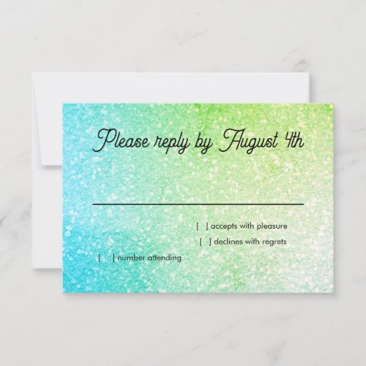 Glittery Gradient UAWG Tutquoise Limon RSVP Karte (Vorderseite)
