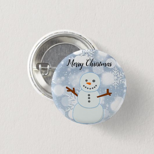 Glittery grauer Hintergrund mit Schneeflocken und Button (Vorne & Hinten)