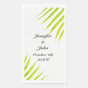 Glittery Green Gold Tropical Palm Leaf Hochzeiten Serviette