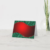Glittery Green & Red Weihnachtskarte Feiertagskarte (Rückseite)