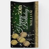 Glittery Green und Gold Happy Birthday Banner (Vertikal)