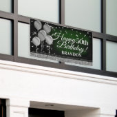 Glittery Green und Silver Happy Birthday Banner (Äußeres Gebäude)