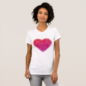 Glittery Heart Valentinstag Inspiriert T-Shirt (Vorne ganz)