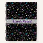 Glittery Hearts - Imitate Glitzer Pattern Notizblock (Vorderseite)