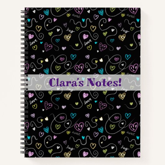 Glittery Hearts - Imitate Glitzer Pattern Notizblock (Vorderseite)