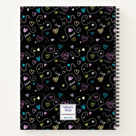 Glittery Hearts - Imitate Glitzer Pattern Notizblock (Rückseite)