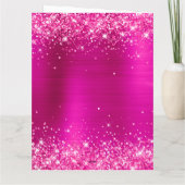 Glittery Hot Pink Foil Big Happy Birthday Karte (Rückseite)