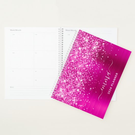 Glittery Hot Pink Foil Swash Signature Planer (Anzeige)