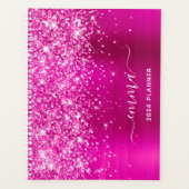 Glittery Hot Pink Foil Swash Signature Planer (Vorderseite)