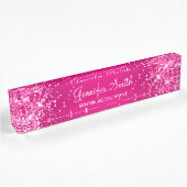 Glittery Hot Pink Gradient Namensplakette