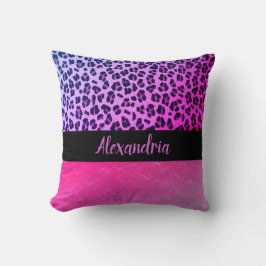 Glittery Hot Pink Leopard Personalisiert Kissen