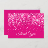 Glittery Hot Pink Sweet 16 Dankeskarte (Vorne/Hinten)