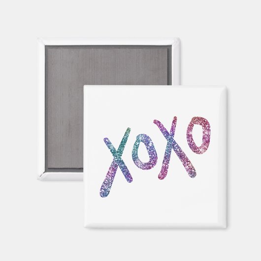 Glittery Hugs and Kisses Magnet (Vorderseite/Rückseite)
