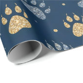 Glittery Hunde Muster für Pelznahrung Geschenkpapier (Rolleneckpunkt)
