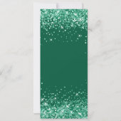 Glittery Hunter Green 50. Geburtstag Einladung (Rückseite)
