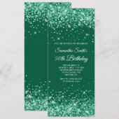 Glittery Hunter Green 50. Geburtstag Einladung (Vorne/Hinten)
