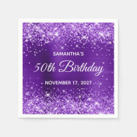 Glittery Indigo Lila Foil 50. Geburtstag
