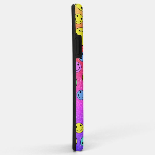 Glittery lächelnde Gesichter Case-Mate iPhone Hülle (Hinten/Rechts)