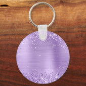 Glittery Lavender Foil Extravagant Monogram Schlüsselanhänger (Rückseite)